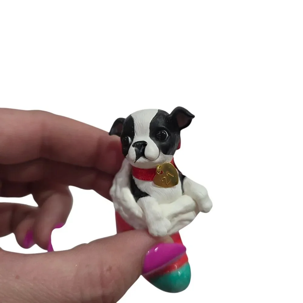 2021 Hallmark Keepsake Boston Terrier Puppy Love Ornament w Box‎ Dog